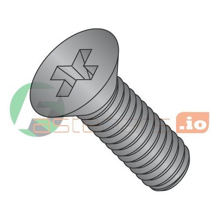 #8-32 X 11/16 In Phillips Flat Machine Screw, Black Oxide Steel, 10000 PK